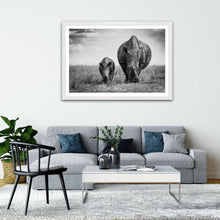 Load image into Gallery viewer, Little and Large - White Rhino - Fine Art Wildlife Photography Print
